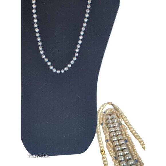 Faux Pearl Necklace Lot  - Classic & Unique Designs Multi-Strand & Single-Strand - Picture 9 of 16